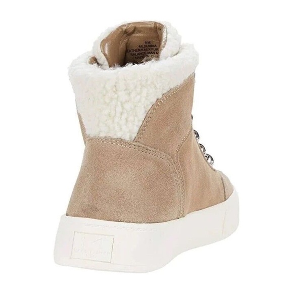 NEW Marc Fisher Women's Summa HIGH TOP Sneaker Taupe SUEDE FAUX FUR Size 7.5 - Picture 5 of 5